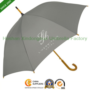 Advertising Printed Logo Straight Wooden Umbrellas for Promotional Gifts (SU-0023W)